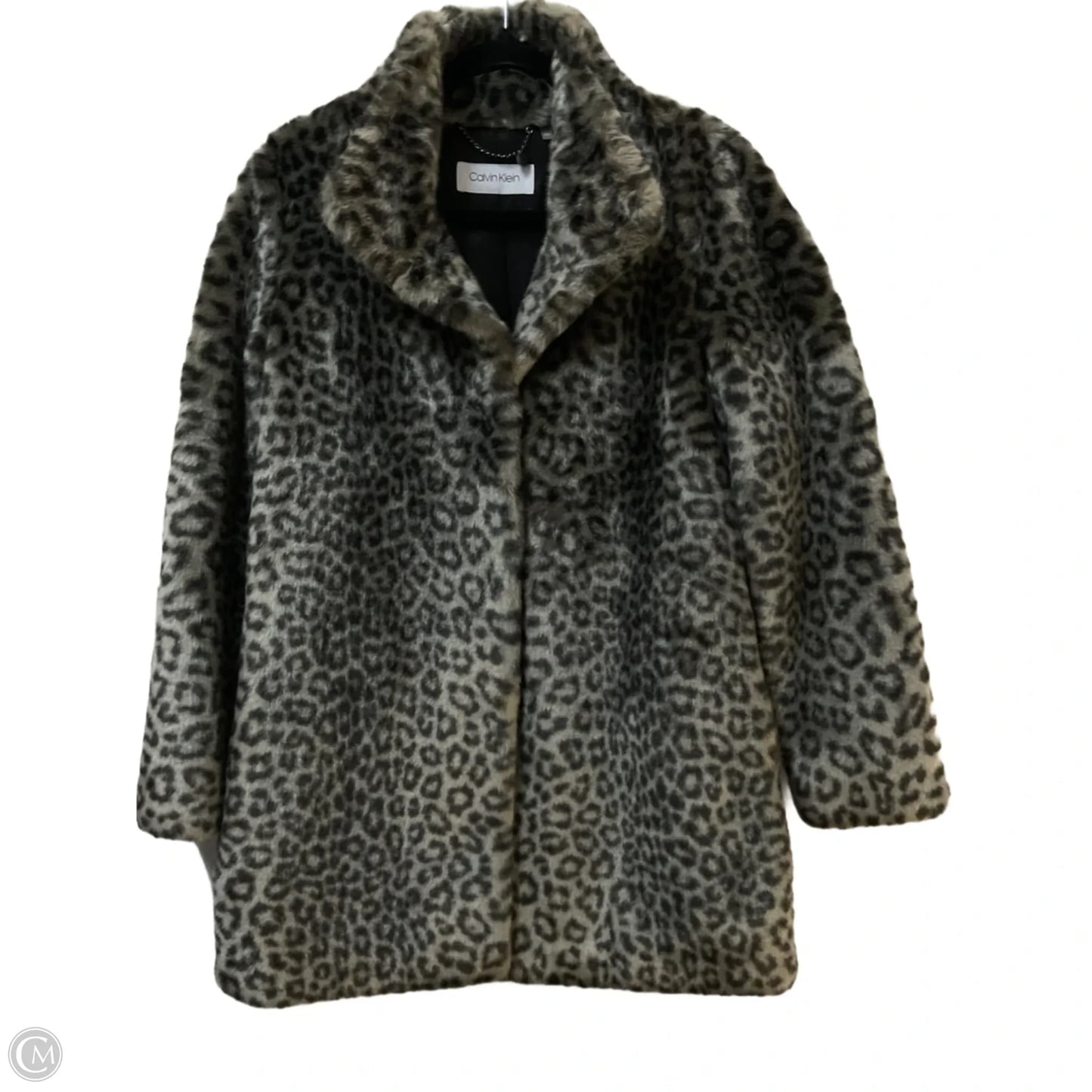 Coat Faux Fur & Sherpa By Calvin Klein In Animal Print, Size: Xs