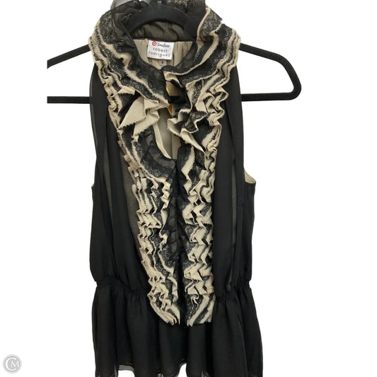 Blouse Sleeveless By Robert Rodriguez In Black & Cream, Size: M
