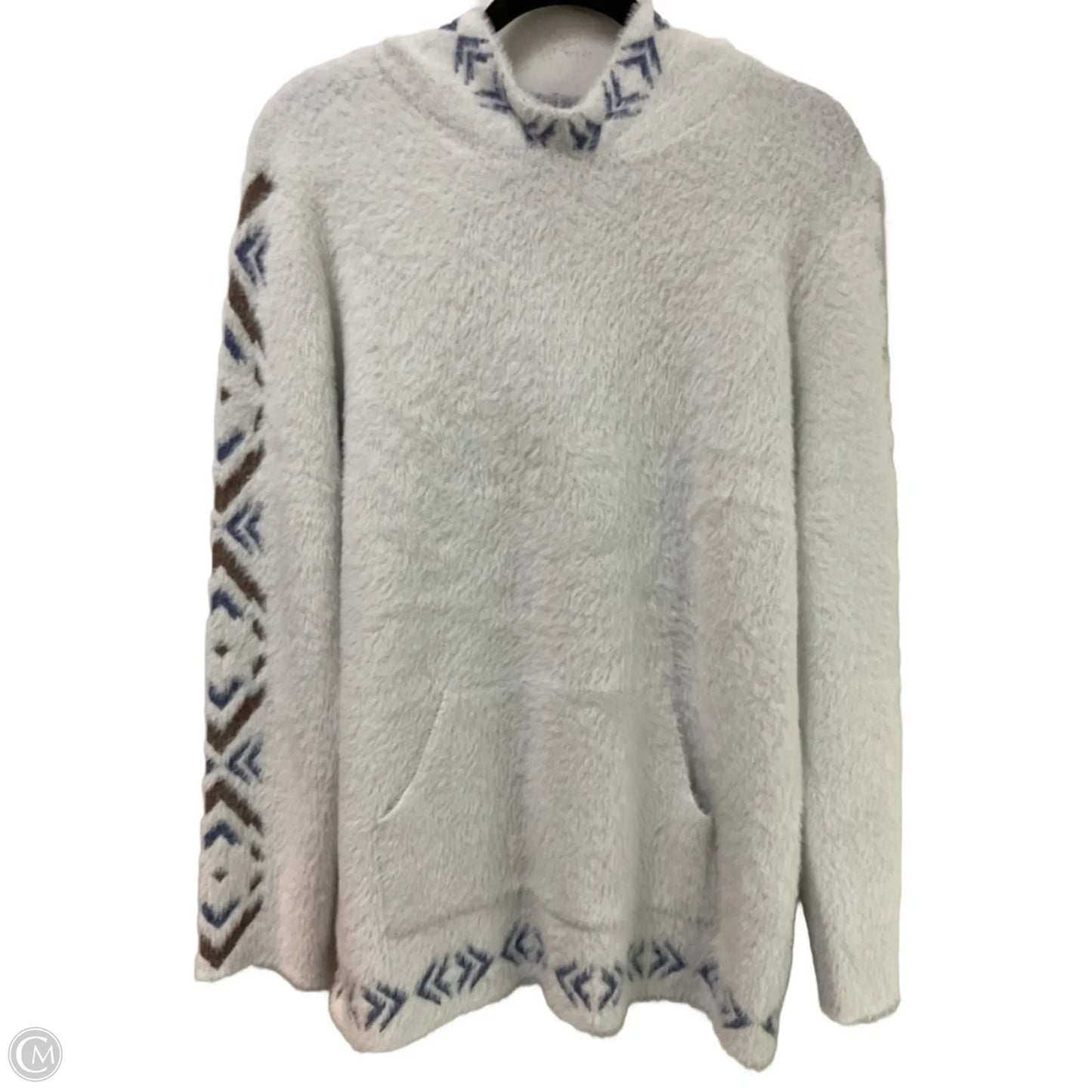 Sweatshirt Hoodie By Clothes Mentor In White & brown, Size: S