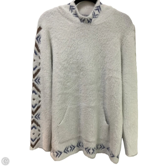 Sweatshirt Hoodie By Clothes Mentor In White & brown, Size: S