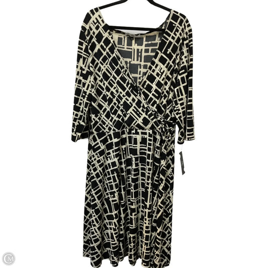 Dress Casual Midi By Lily In Black & Cream, Size: 3x