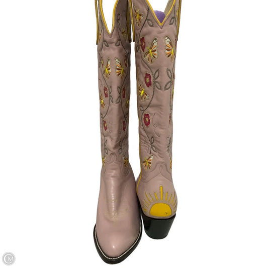 Boots Western By Cma In Pink & Yellow, Size: 9.5