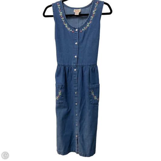Dress Casual Midi By Country Store In Blue Denim, Size: S