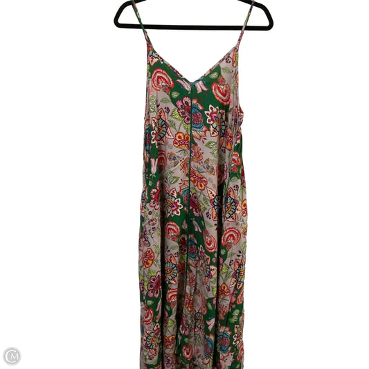 Dress Casual Midi By Natural Life In Green & Grey, Size: M