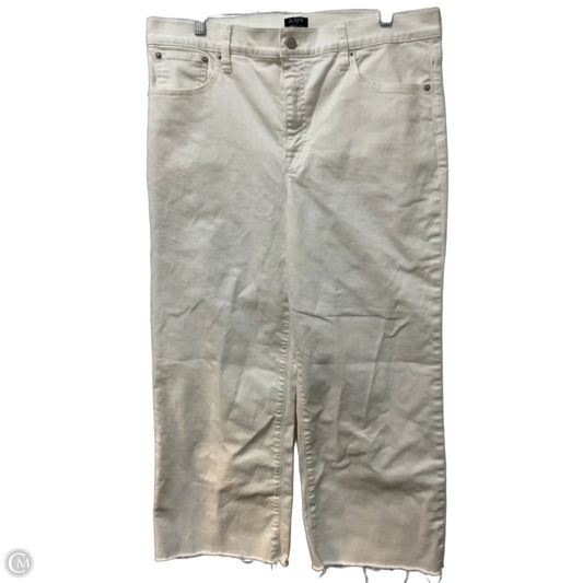 Jeans Cropped By J. Crew In White, Size: 10