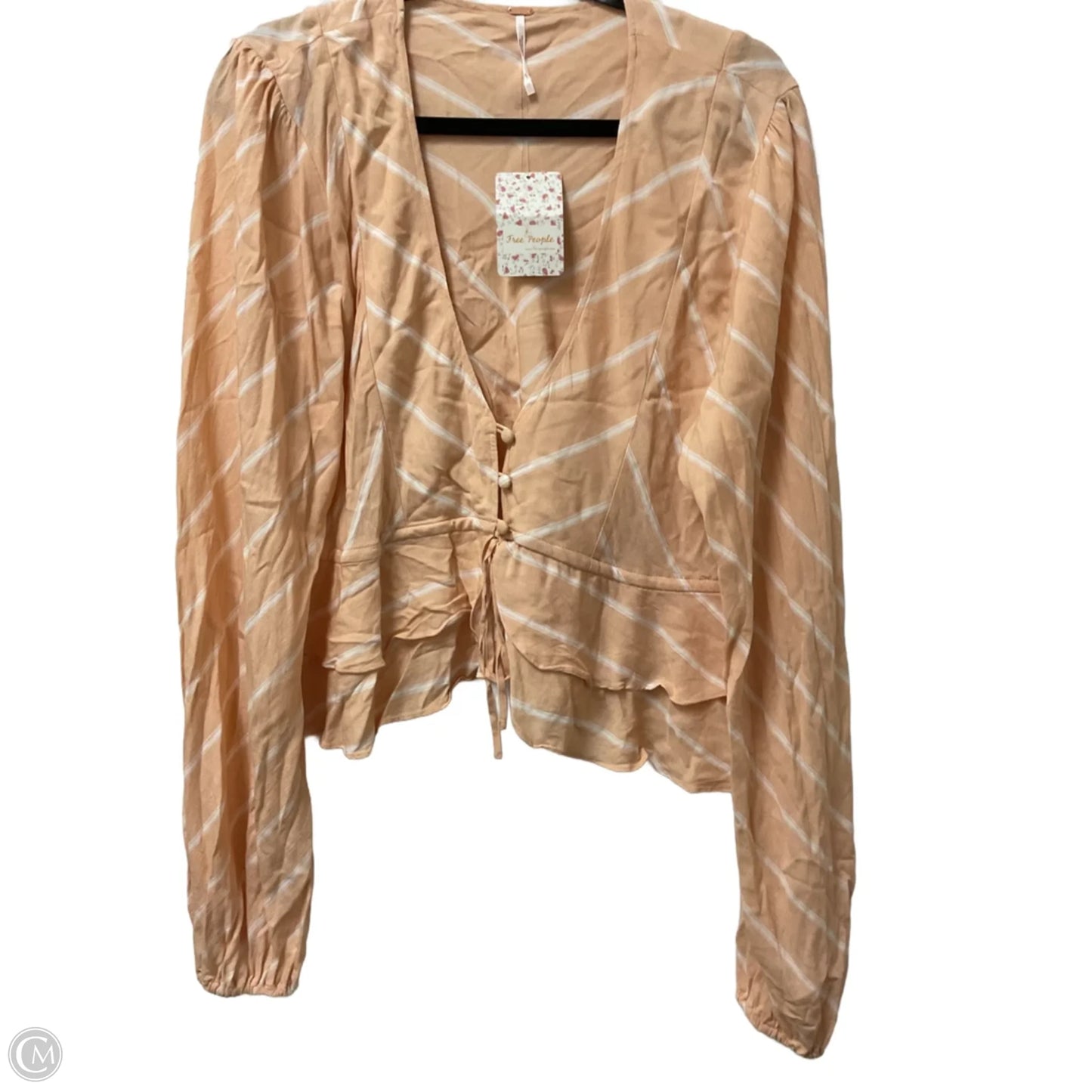 Blouse Long Sleeve By Free People In Peach, Size: L