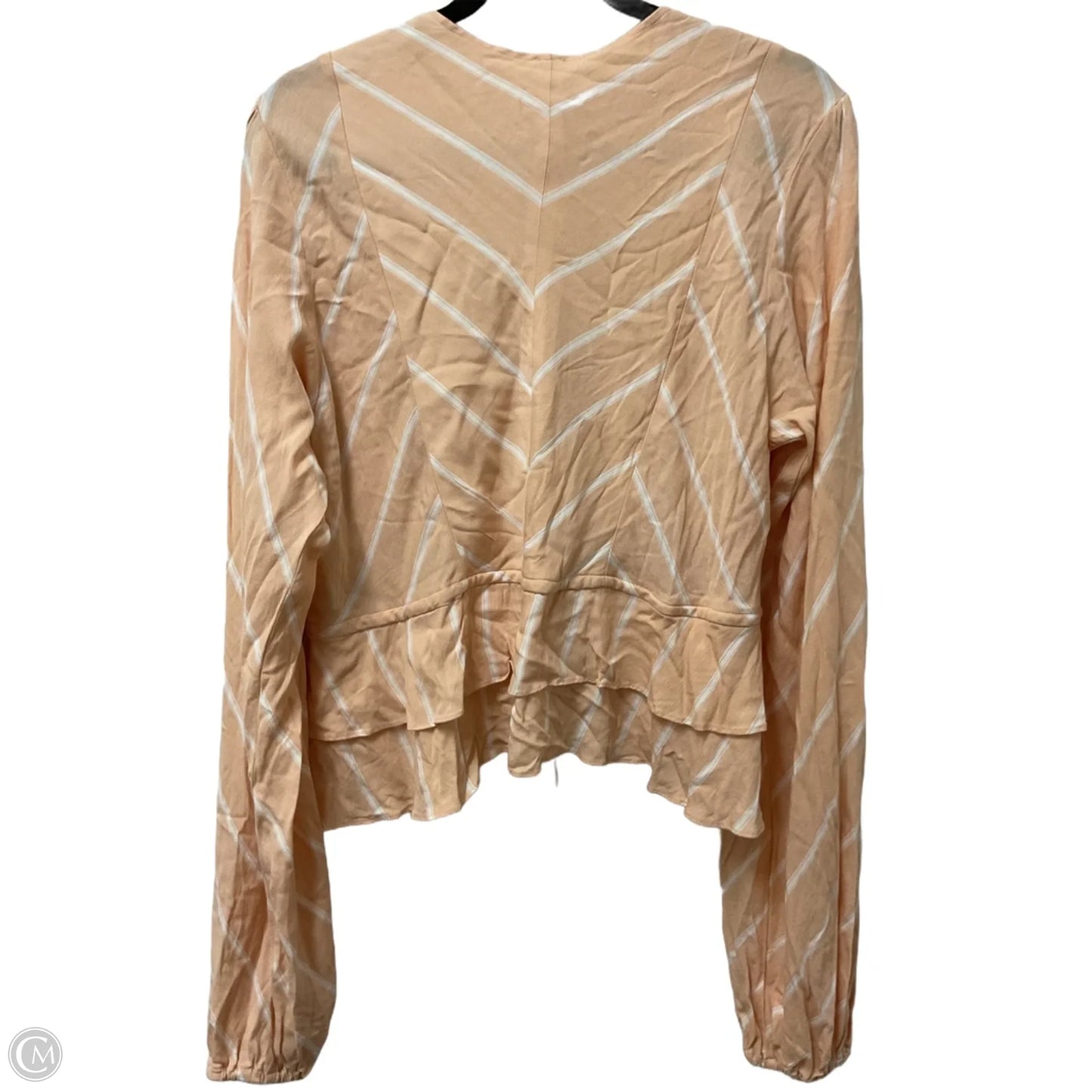 Blouse Long Sleeve By Free People In Peach, Size: L