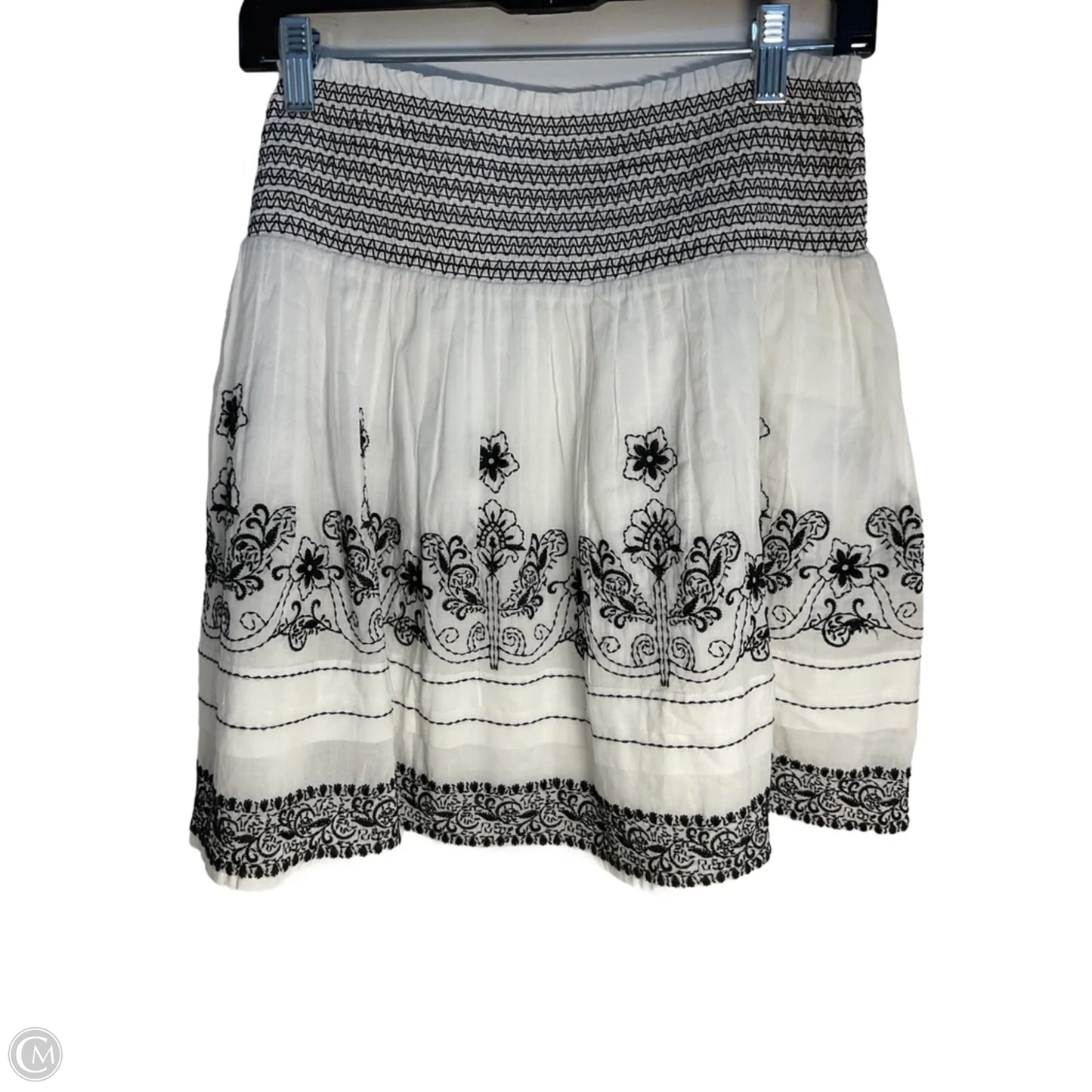 Skirt Mini & Short By Johnny Was In Black & White, Size: M