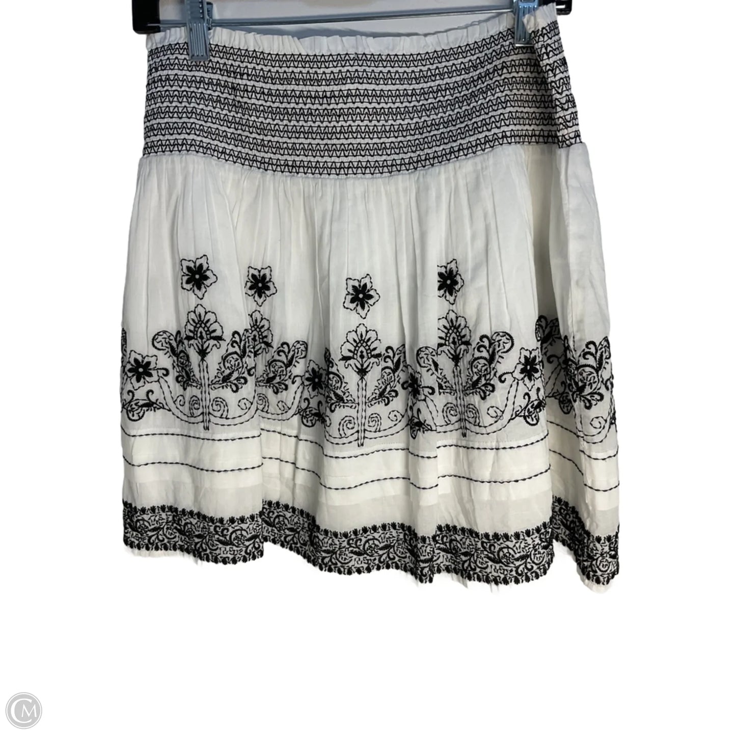 Skirt Mini & Short By Johnny Was In Black & White, Size: M