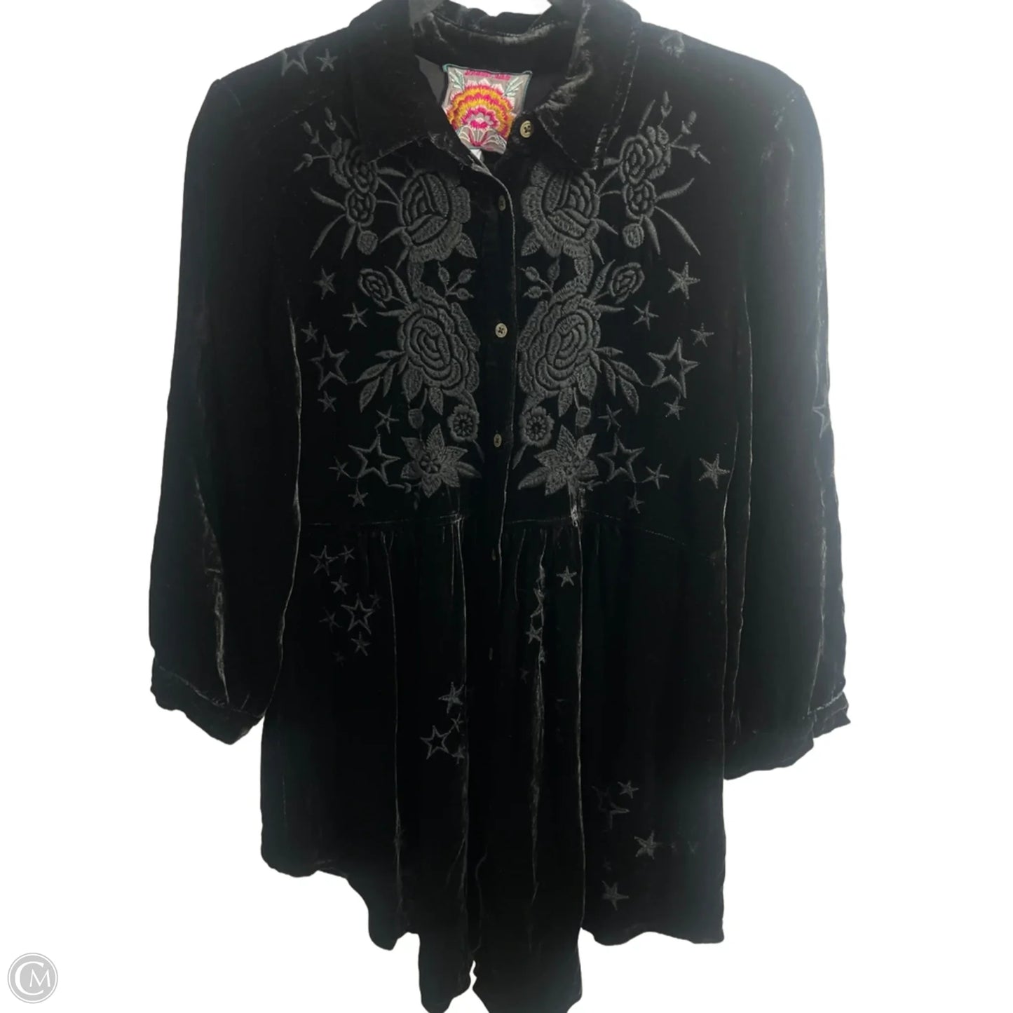 Top Long Sleeve By Johnny Was In Black, Size: S