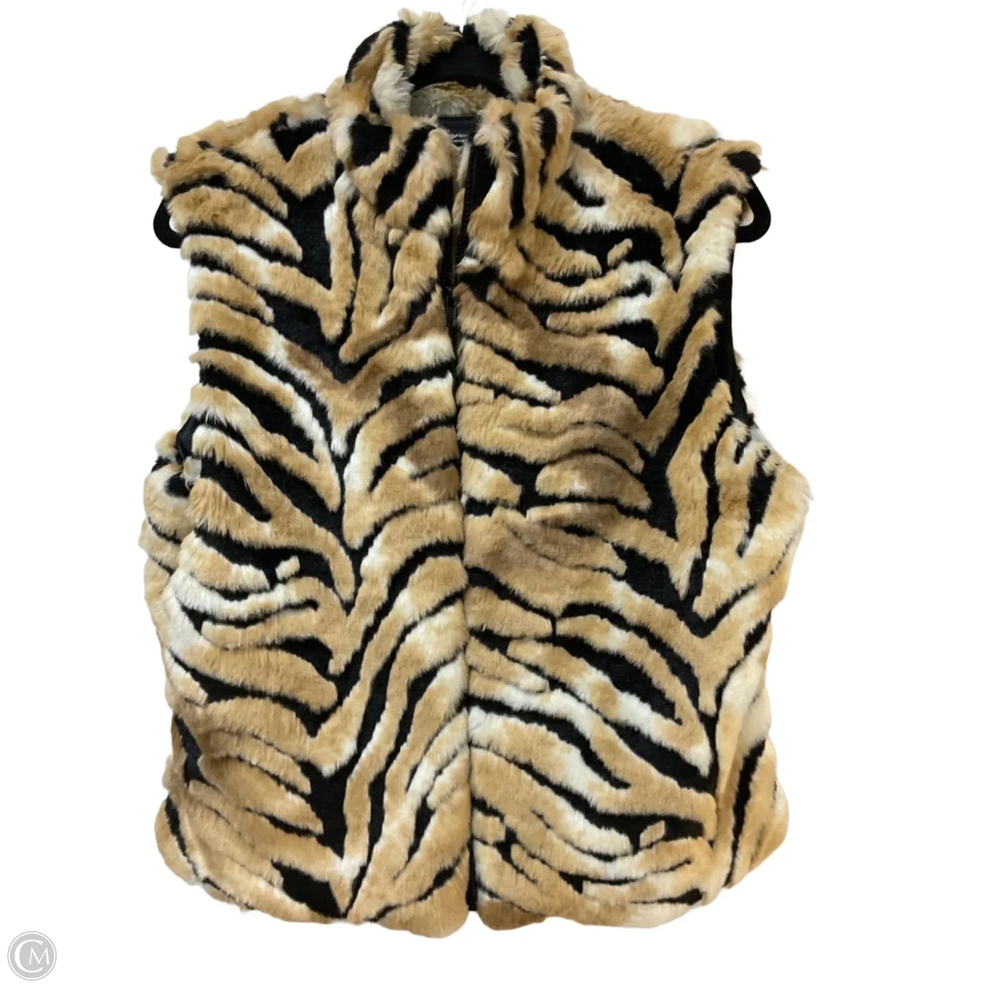 Vest Faux Fur & Sherpa By Cejon In Zebra Print, Size: L