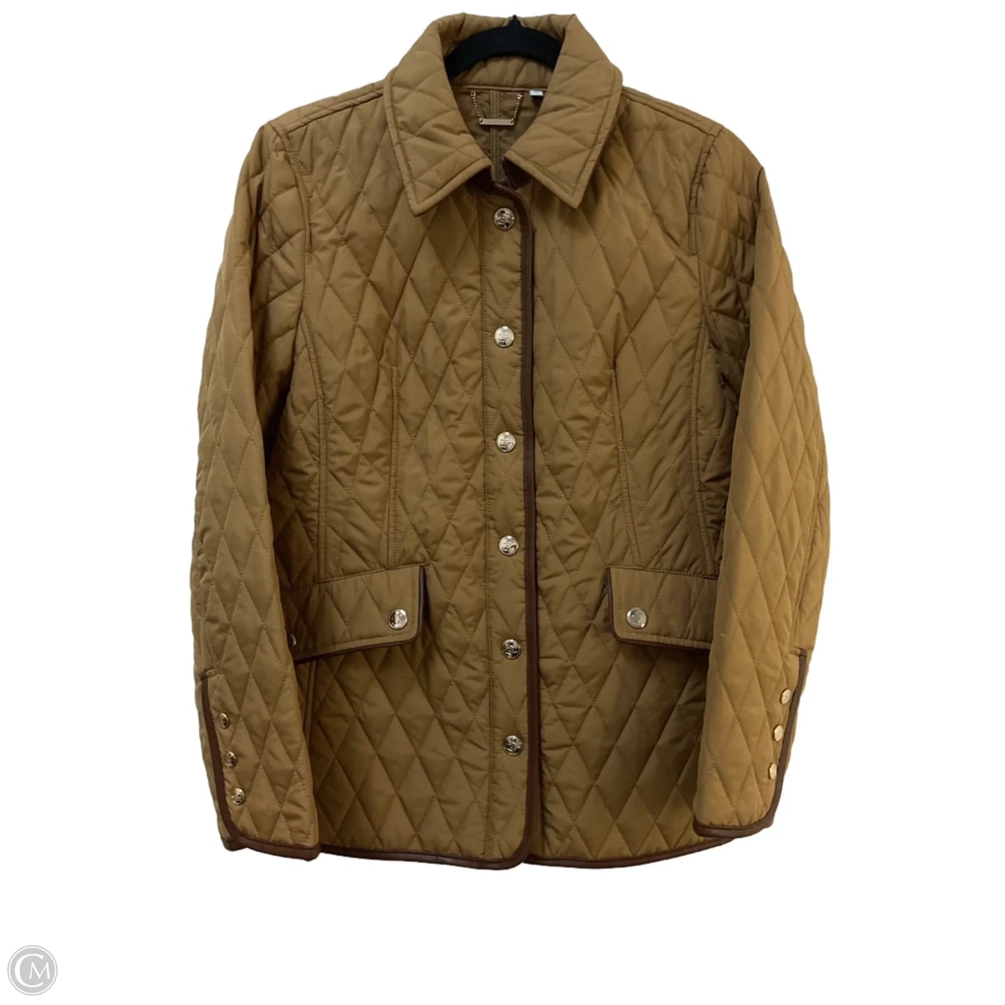 Coat Puffer & Quilted By Chicos In Tan, Size: S