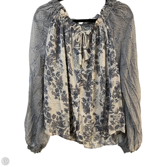 Blouse Long Sleeve By Free People In Floral Print, Size: S