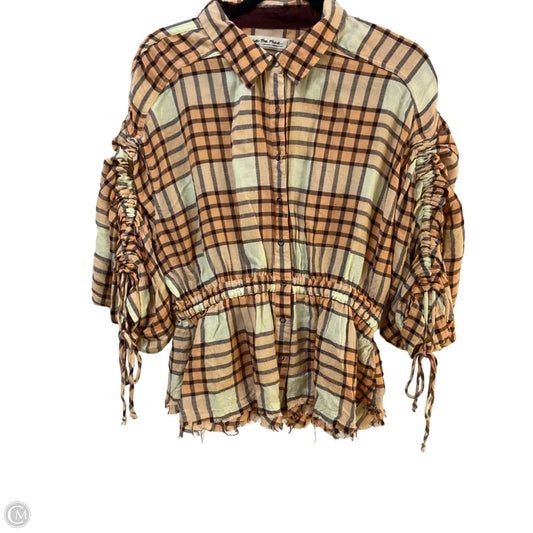 Top Long Sleeve By We The Free In Plaid Pattern, Size: M