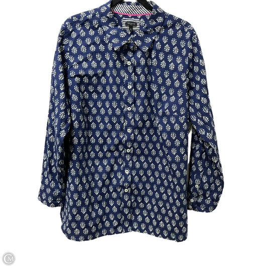 Top Long Sleeve By Talbots In Blue, Size: 2x