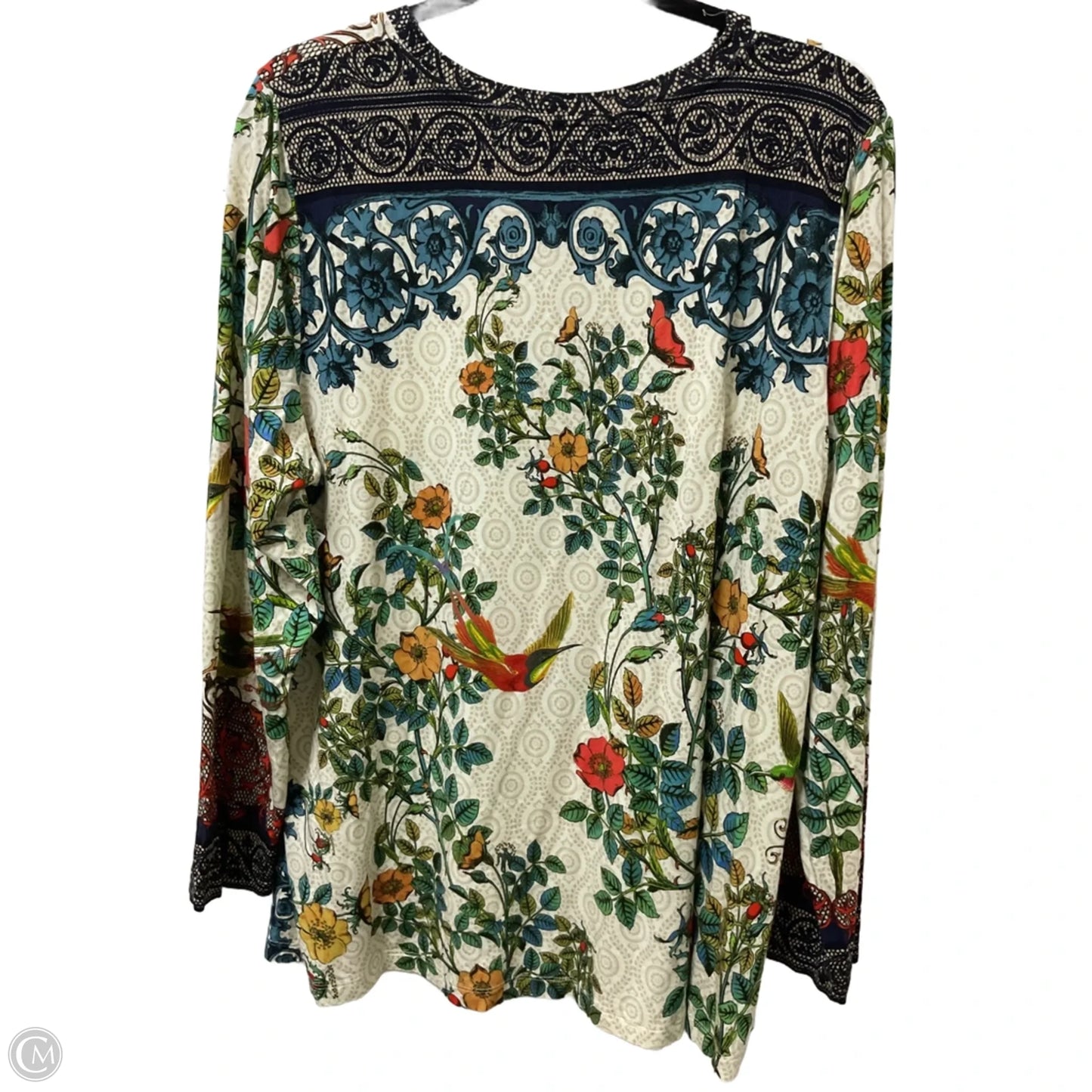 Top Long Sleeve By Johnny Was In Cream, Size: Xxl