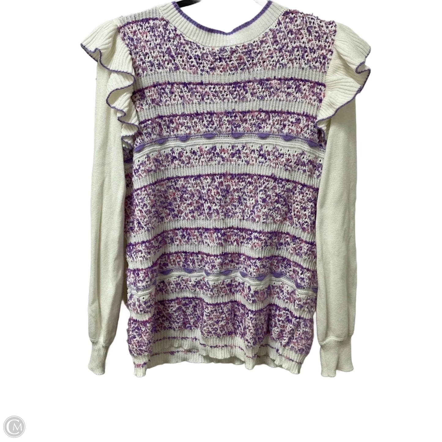 Sweater By Fate In Purple & White, Size: L