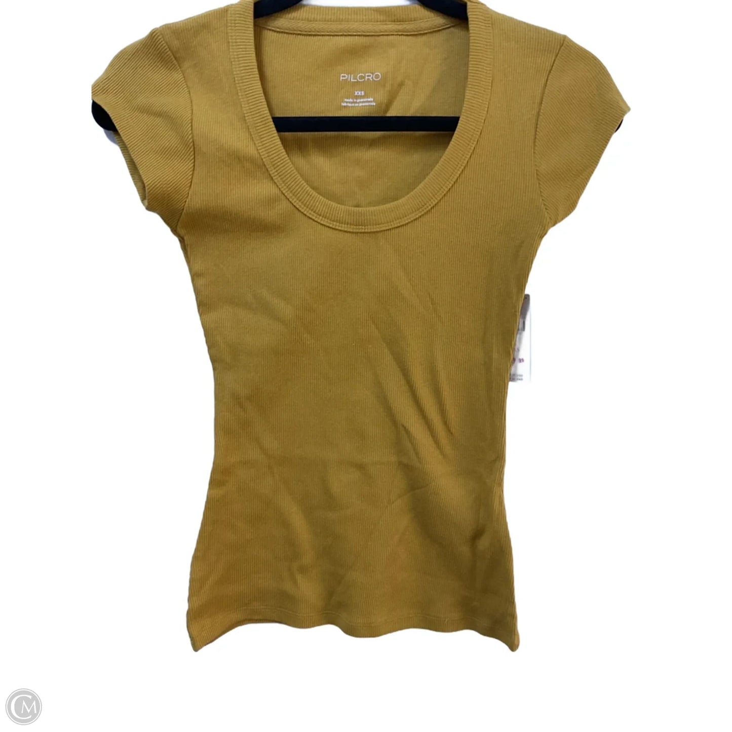 Top Short Sleeve Basic By Pilcro In Yellow, Size: Xxs