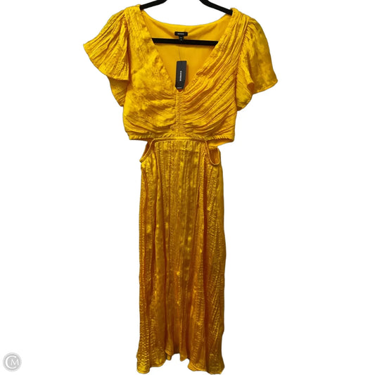 Dress Casual Midi By Express In Yellow, Size: Xs