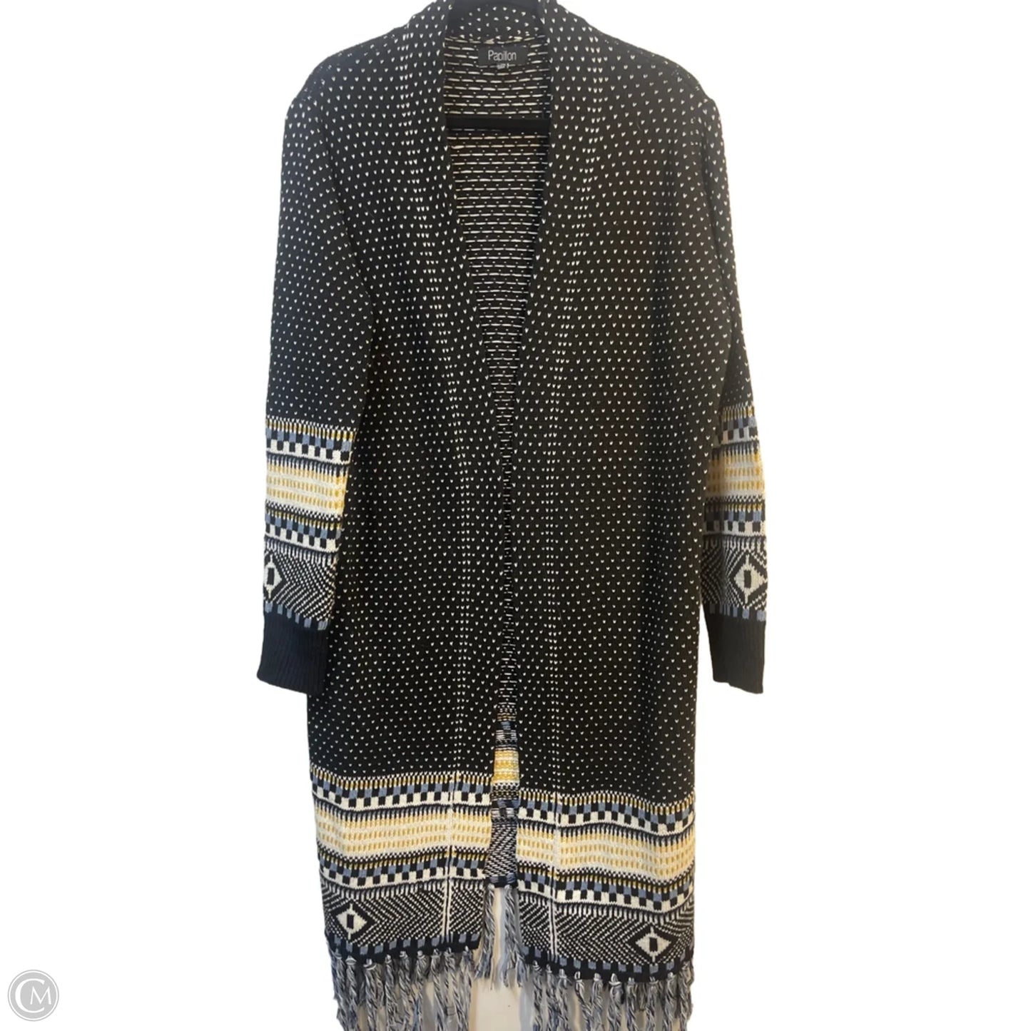 Sweater Cardigan By Papillion In Black, Size: L