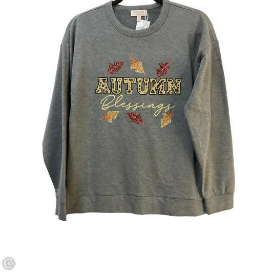 Sweatshirt Crewneck By Clothes Mentor In Grey, Size: S