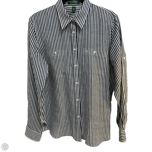 Top Long Sleeve By Lauren By Ralph Lauren In White, Size: L