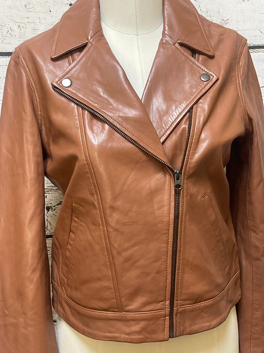 Jacket Moto By Cmc In Brown, Size: M