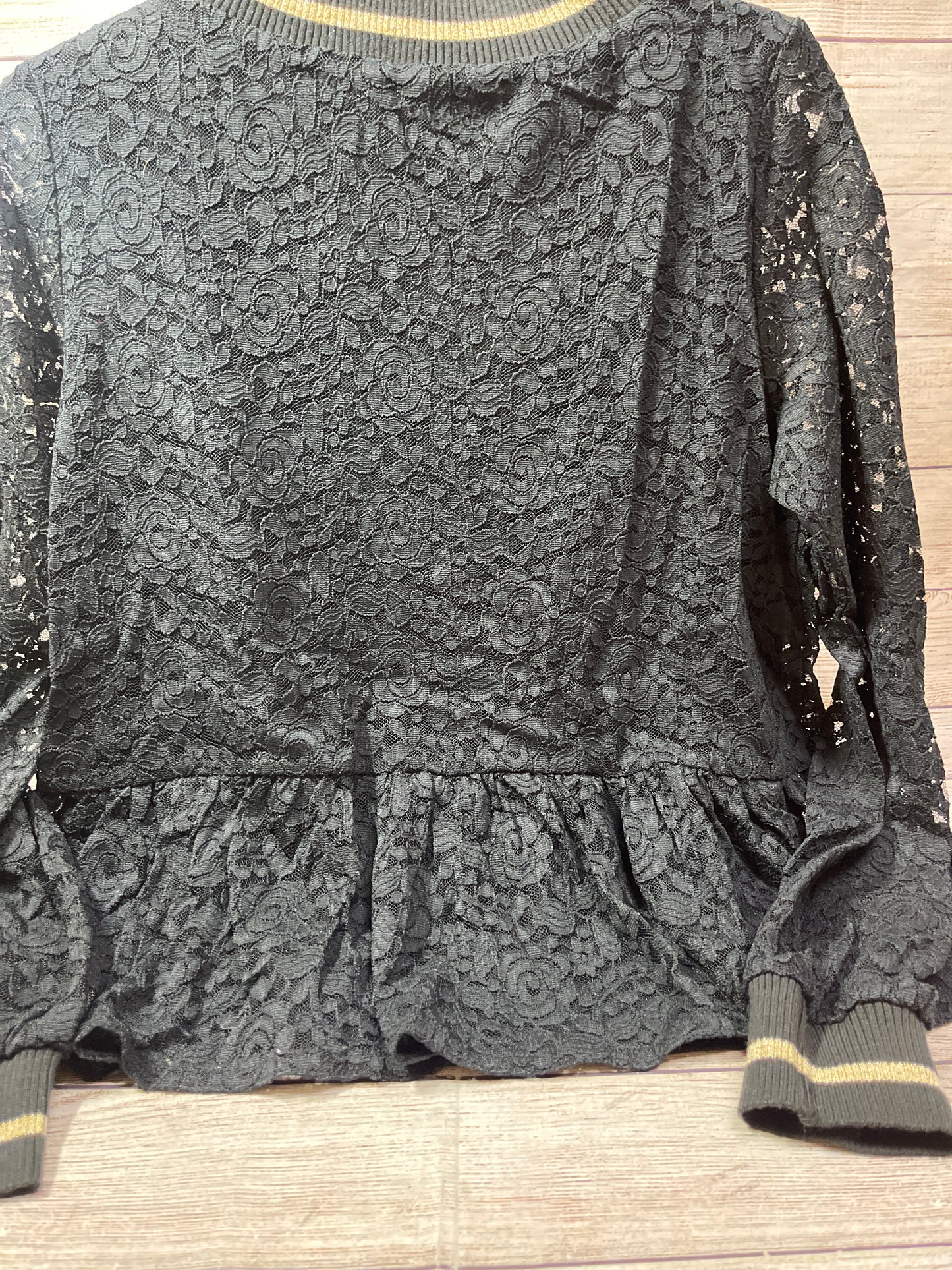 Top Long Sleeve By Anthropologie In Black, Size: S