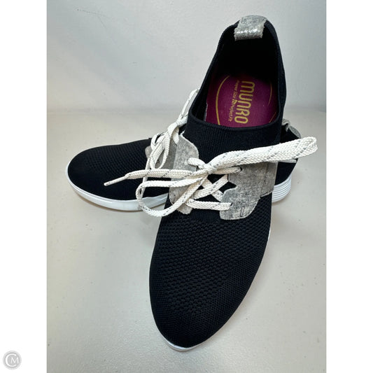 Shoes Sneakers By Munro In Black & Silver, Size: 9