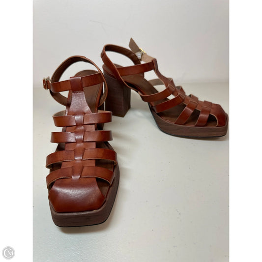 Shoes Heels Block By Clothes Mentor In Brown, Size: 7.5