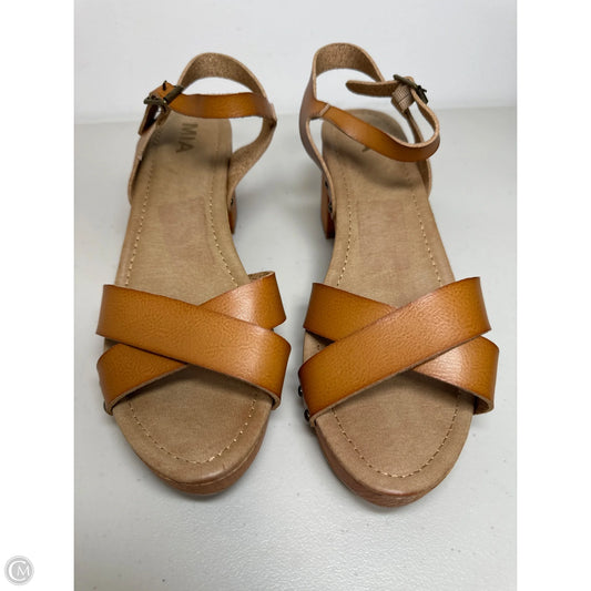 Sandals Heels Block By Mia In Tan, Size: 11