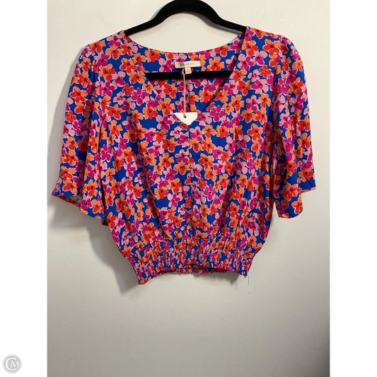 Blouse Short Sleeve By Skies Are Blue In Floral Print, Size: S