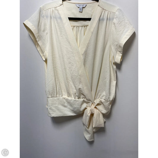 Blouse Short Sleeve By Nine West In Ivory, Size: Xl