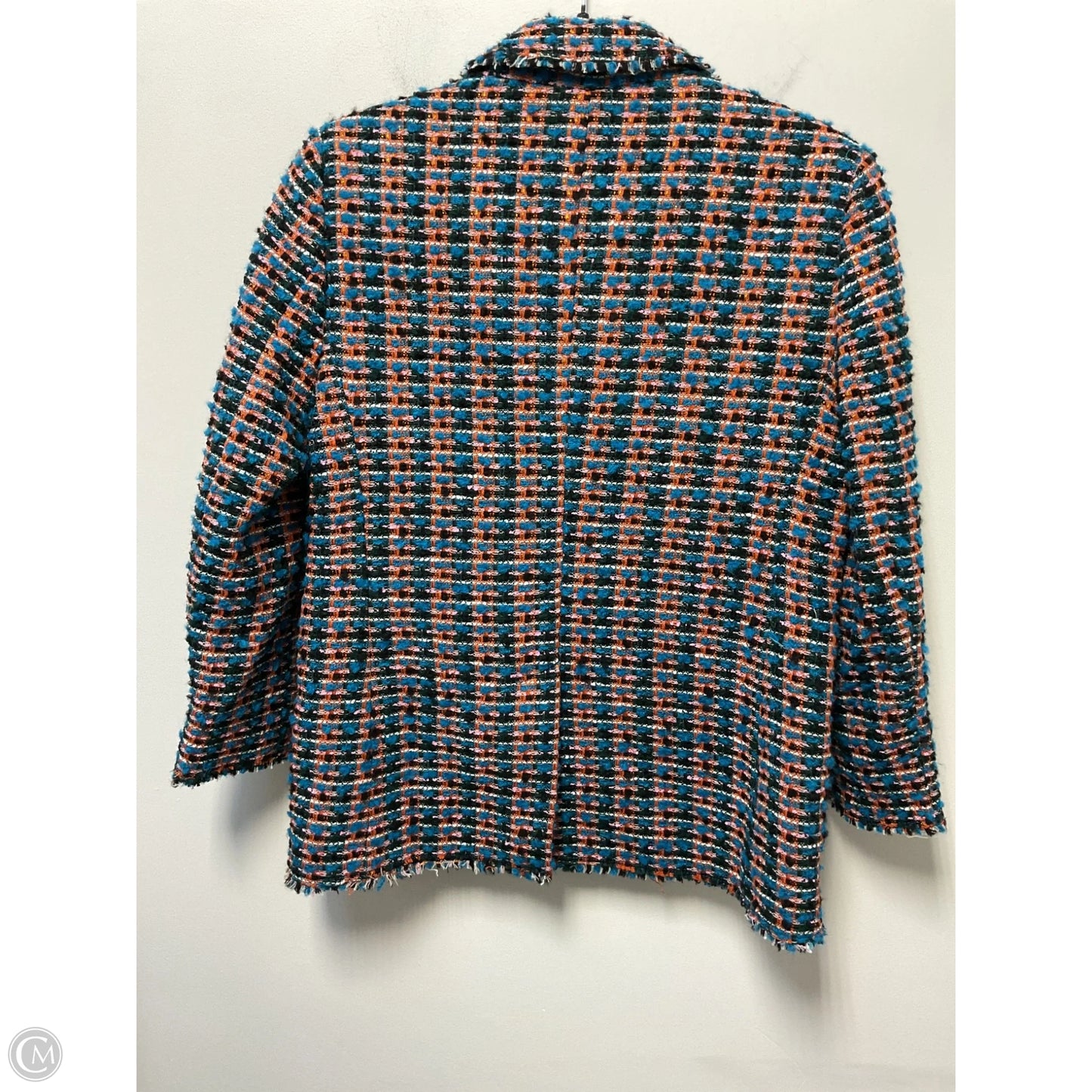 Blouse Long Sleeve By Zara In Black & Orange, Size: L