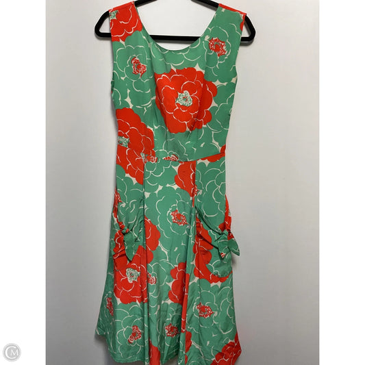 Dress Casual Midi By Corey Lynn Calter In Green & Orange, Size: 4