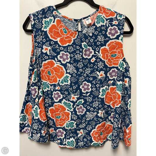 Top Sleeveless By Old Navy In Blue & Orange, Size: Xl