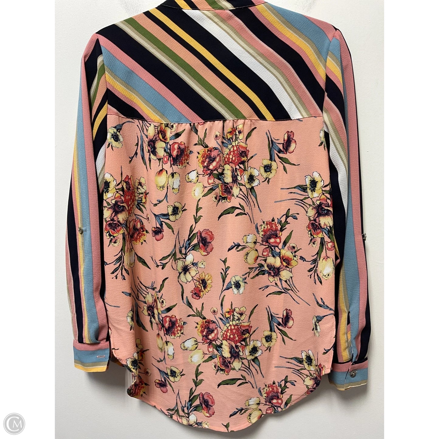 Blouse Long Sleeve By Clothes Mentor In Multi-colored, Size: S