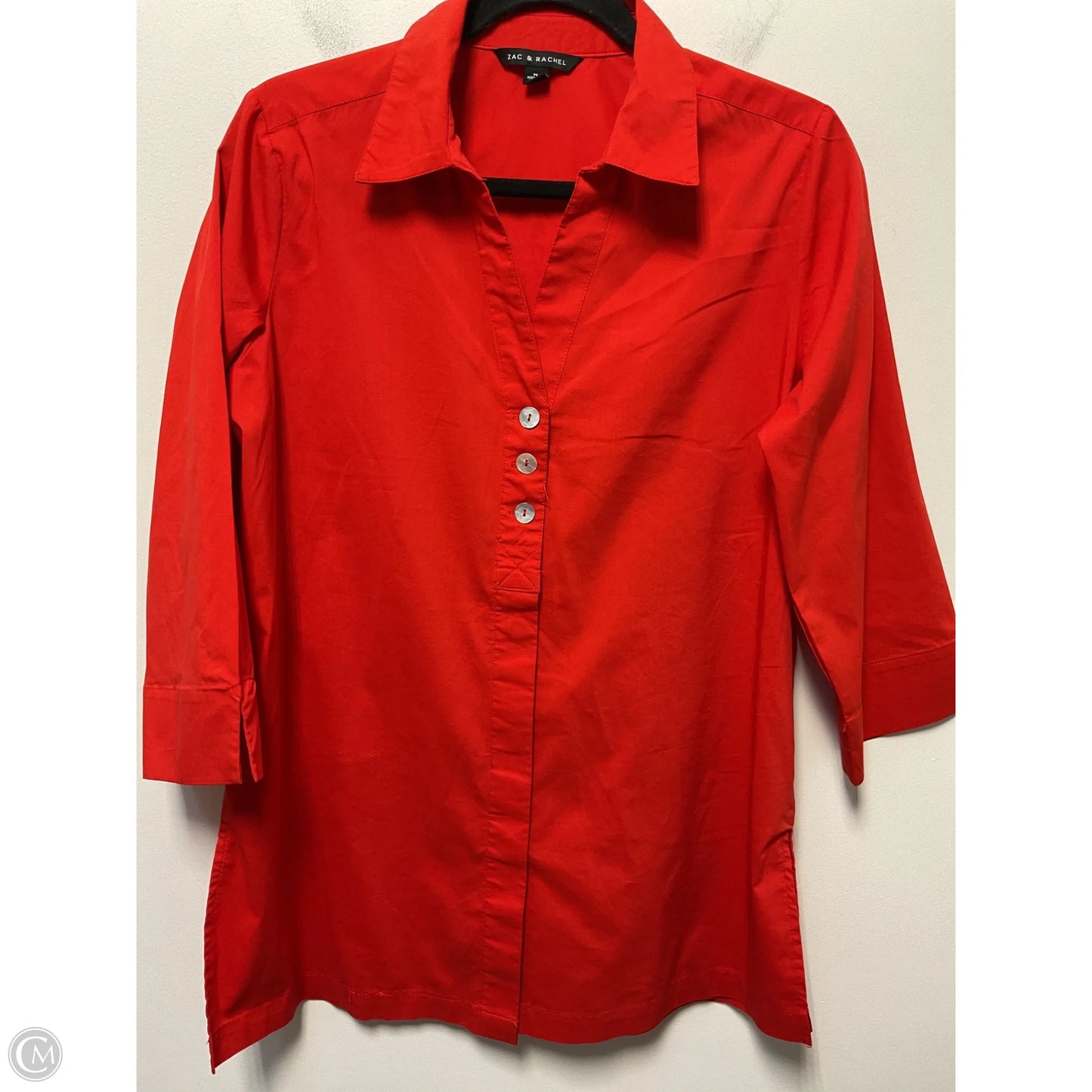 Tunic 3/4 Sleeve By Zac And Rachel In Red, Size: M