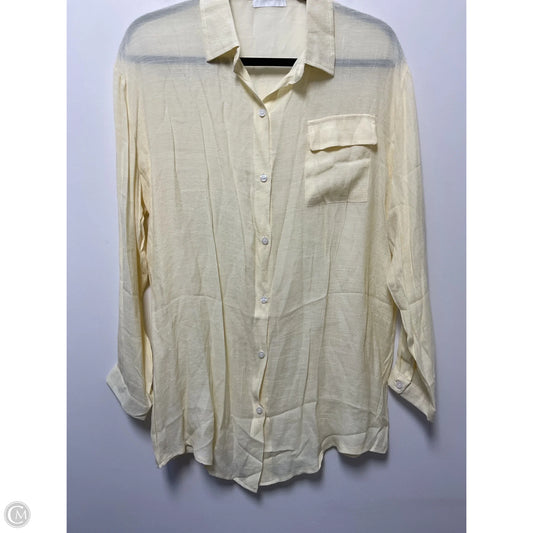 Blouse Long Sleeve By Clothes Mentor In Yellow, Size: L