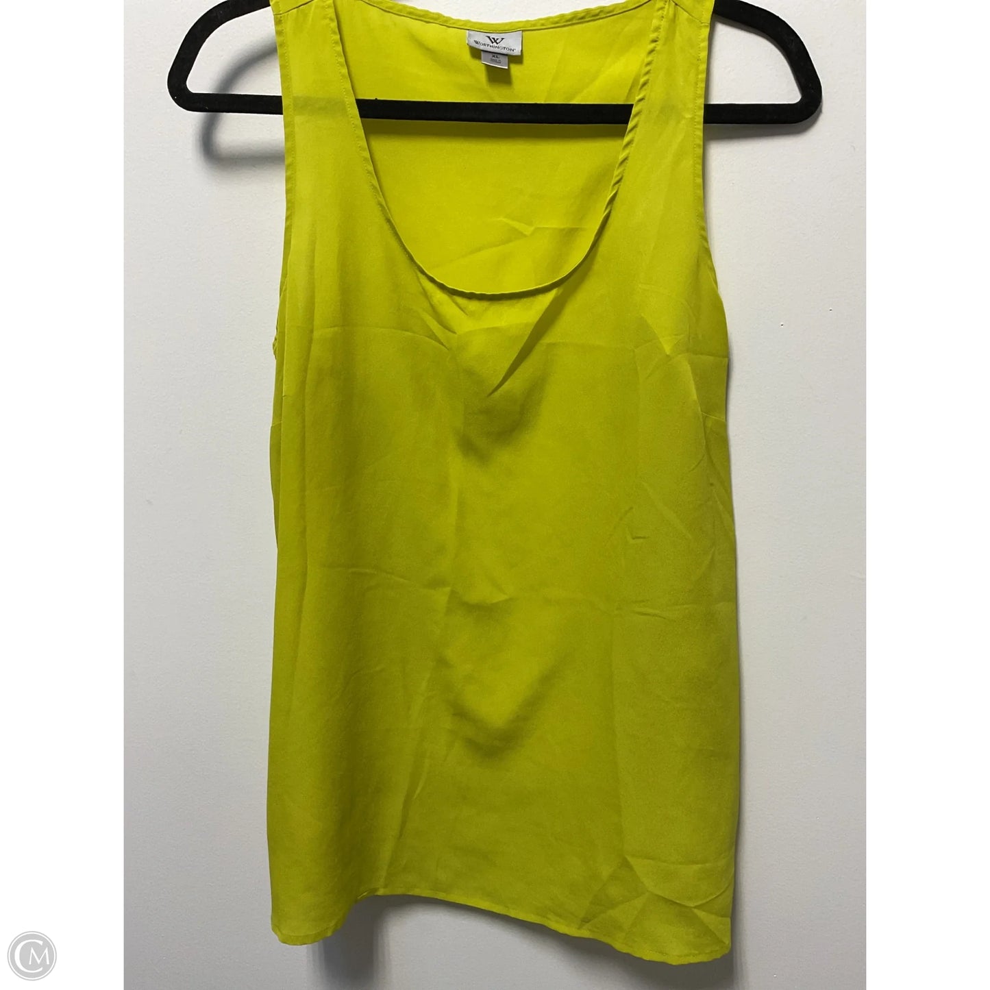 Top Sleeveless By Worthington In Chartreuse, Size: Xl