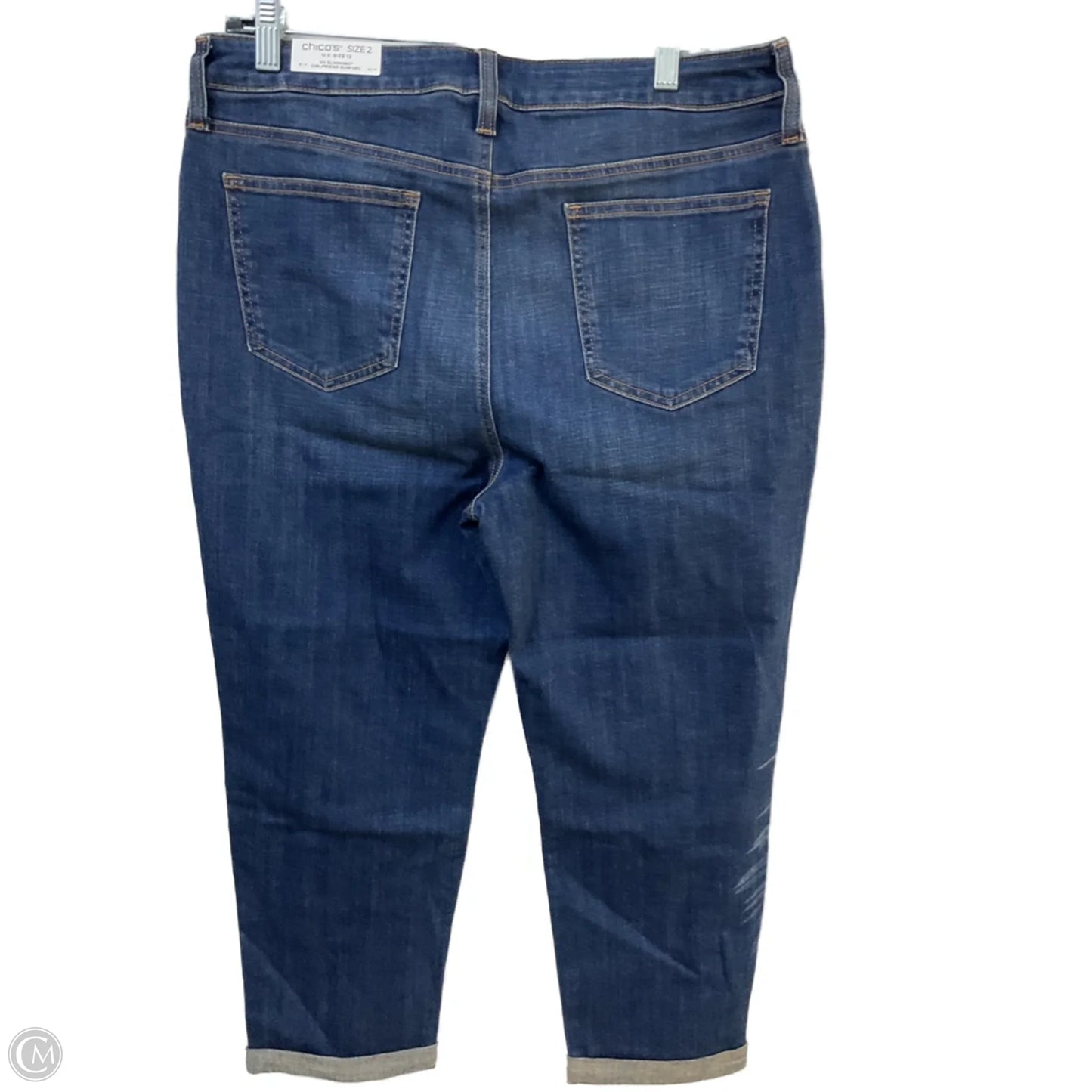 Jeans Cropped By Chicos In Blue Denim, Size: 12