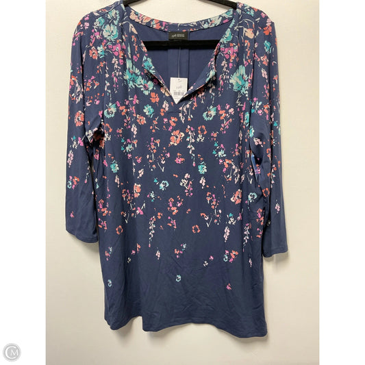 Top 3/4 Sleeve By J. Jill In Blue, Size: L