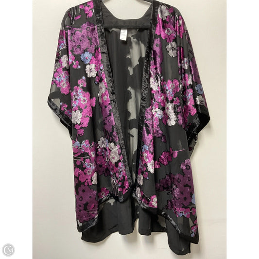 Kimono By J. Jill In Black & Purple, Size: Osfm