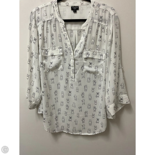 Blouse 3/4 Sleeve By Torrid In White, Size: Xl
