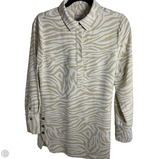 Tunic Long Sleeve By Chicos In Cream, Size: 4