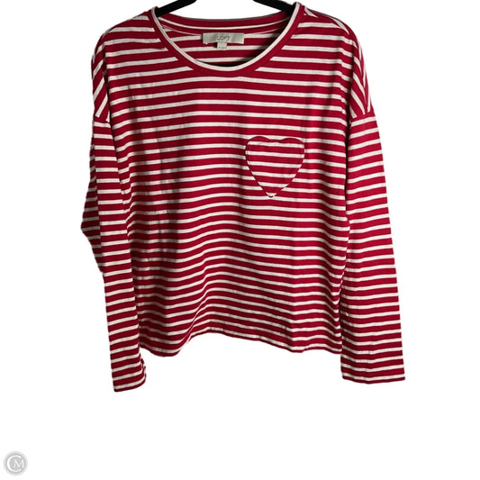 Top Long Sleeve Basic By Loft In Striped Pattern, Size: M