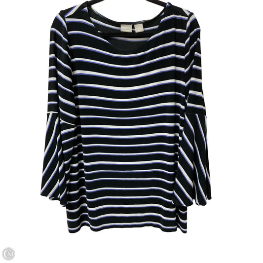 Top Long Sleeve By Chicos In Striped Pattern, Size: L