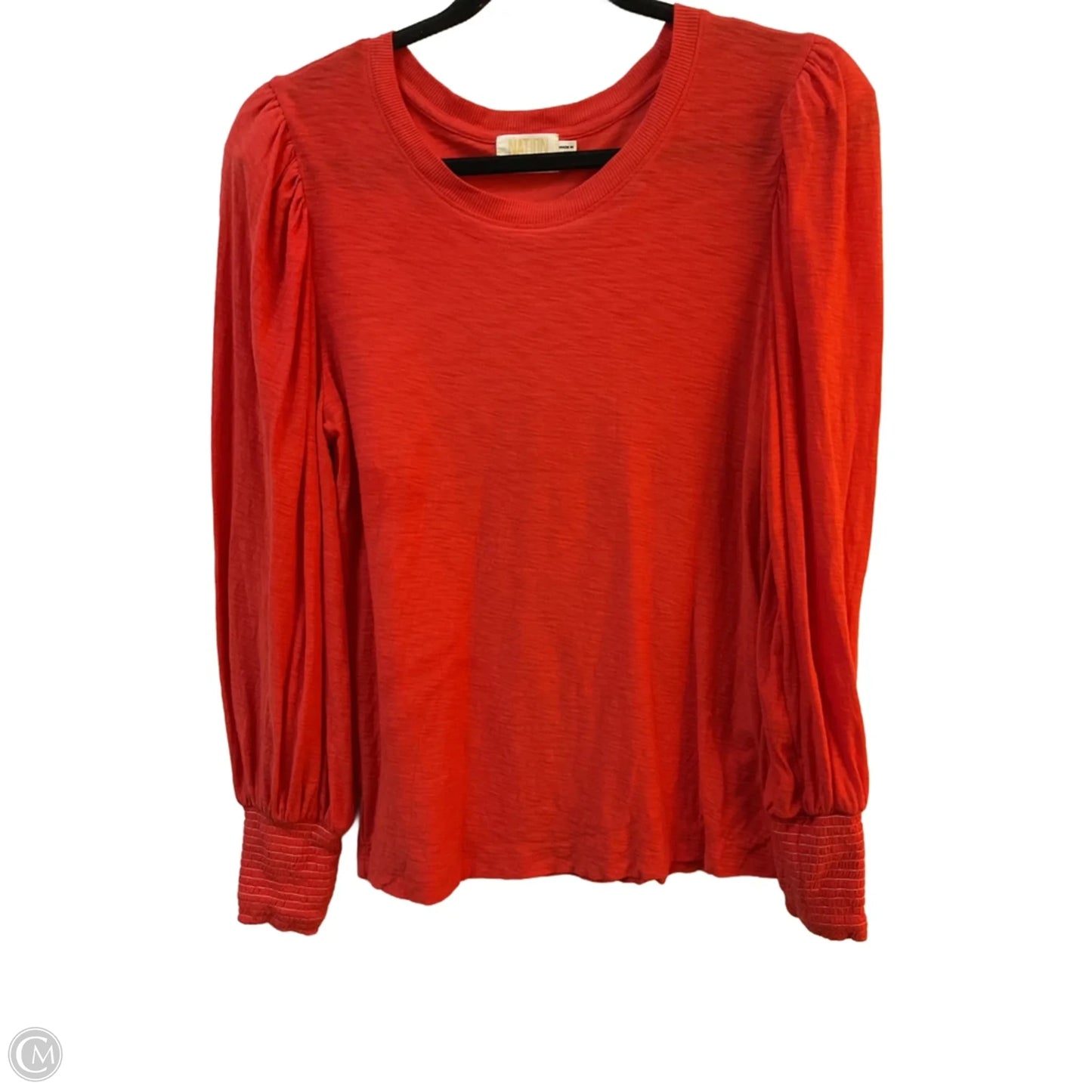 Top Long Sleeve By Nation Ltd In Orange, Size: M