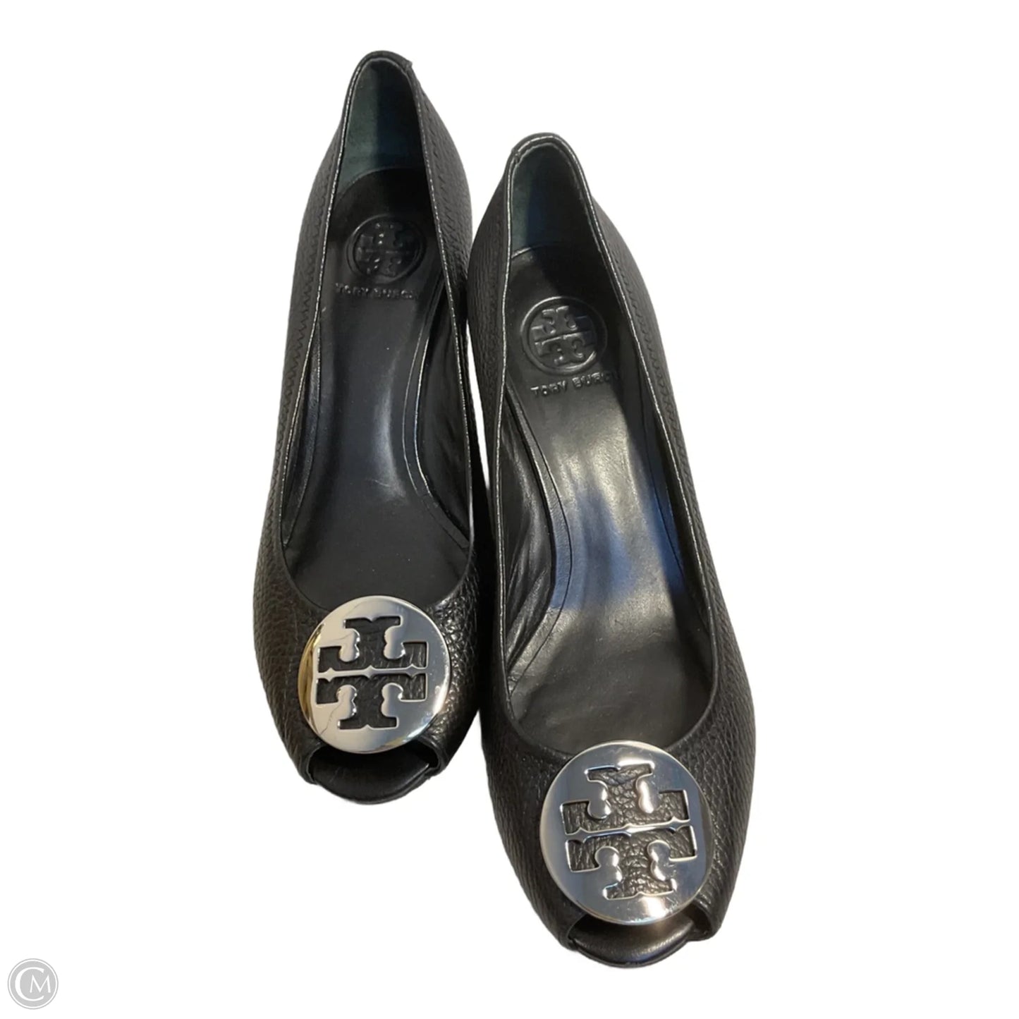 Shoes Designer By Tory Burch In Black & Silver, Size: 8