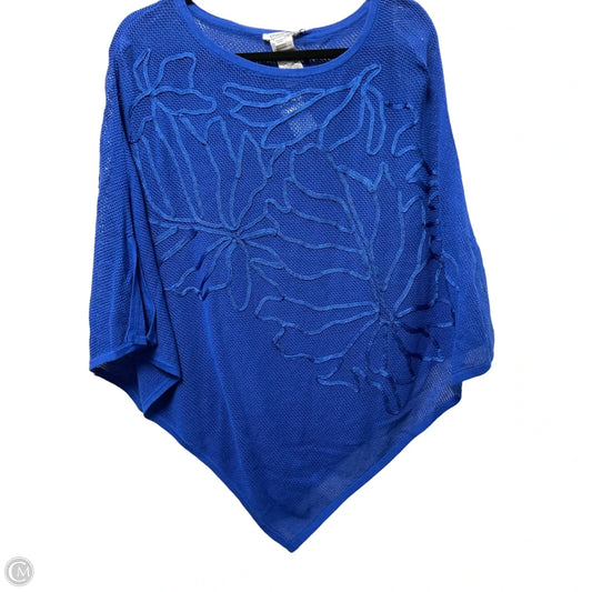 Poncho By Chicos In Blue, Size: S